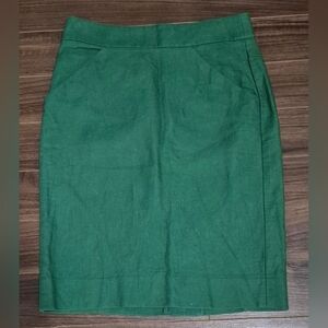 J.Crew The Pencil Print Green Cotton Skirt – Size 00